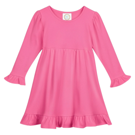 Blank Long Sleeve Empire Waist Ruffle Dress